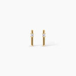 Boucles D'Oreilles Puces Palmira Argent Dor&eacute; A L'Or 750/1000 Oxyde De Zirconium - Boucles d'oreilles fantaisie Femme | Histoire d&rsquo;Or