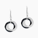 Boucles D'oreilles Pendantes Grizzel Argent Blanc C&eacute;ramique Et Oxyde - Boucles d'oreilles fantaisie Femme | Histoire d&rsquo;Or