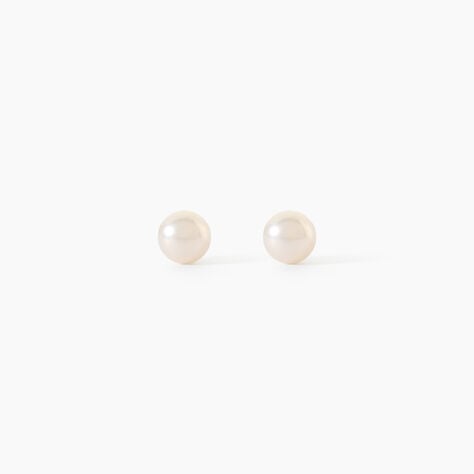 Boucles D'Oreilles Puces Bianca Or Jaune Perle De Culture - Clous d'oreilles Enfant | Histoire d&rsquo;Or