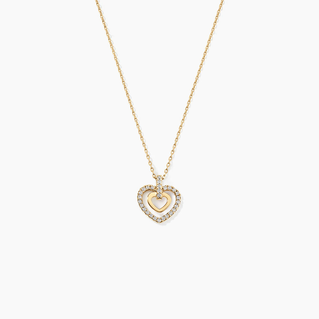 Collier Or Jaune Love Is In The Air Oxydes De Zirconium - Colliers Femme | Histoire d&rsquo;Or