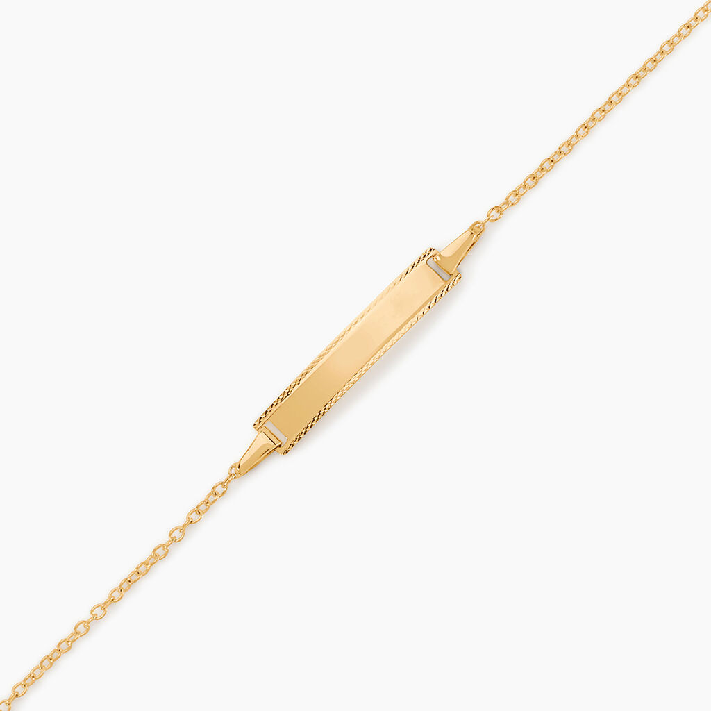 Bracelet Identit&eacute; Gaspardine Maille For&ccedil;at Or Jaune - Bracelets Communion Enfant | Histoire d&rsquo;Or