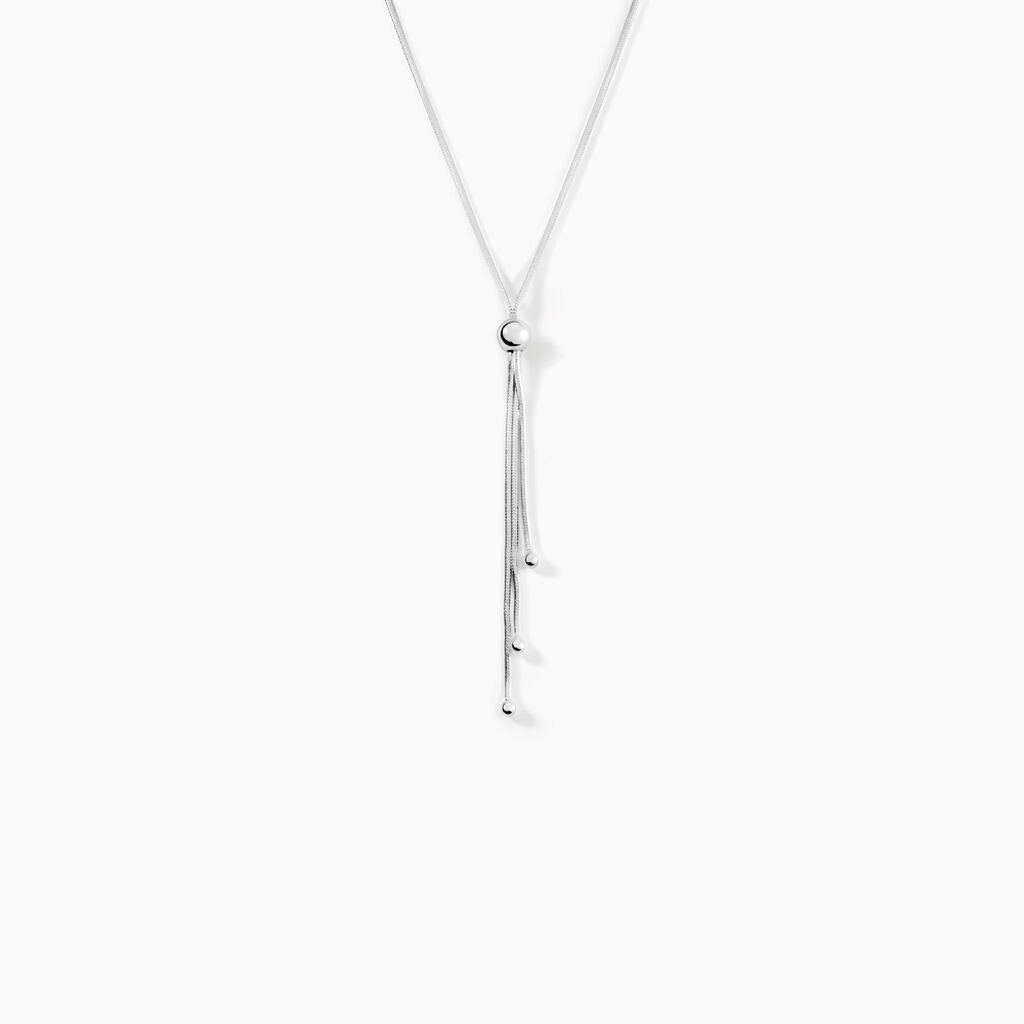 Collier Giorgia Argent Blanc - Bijoux sans pierre Femme | Histoire d&rsquo;Or