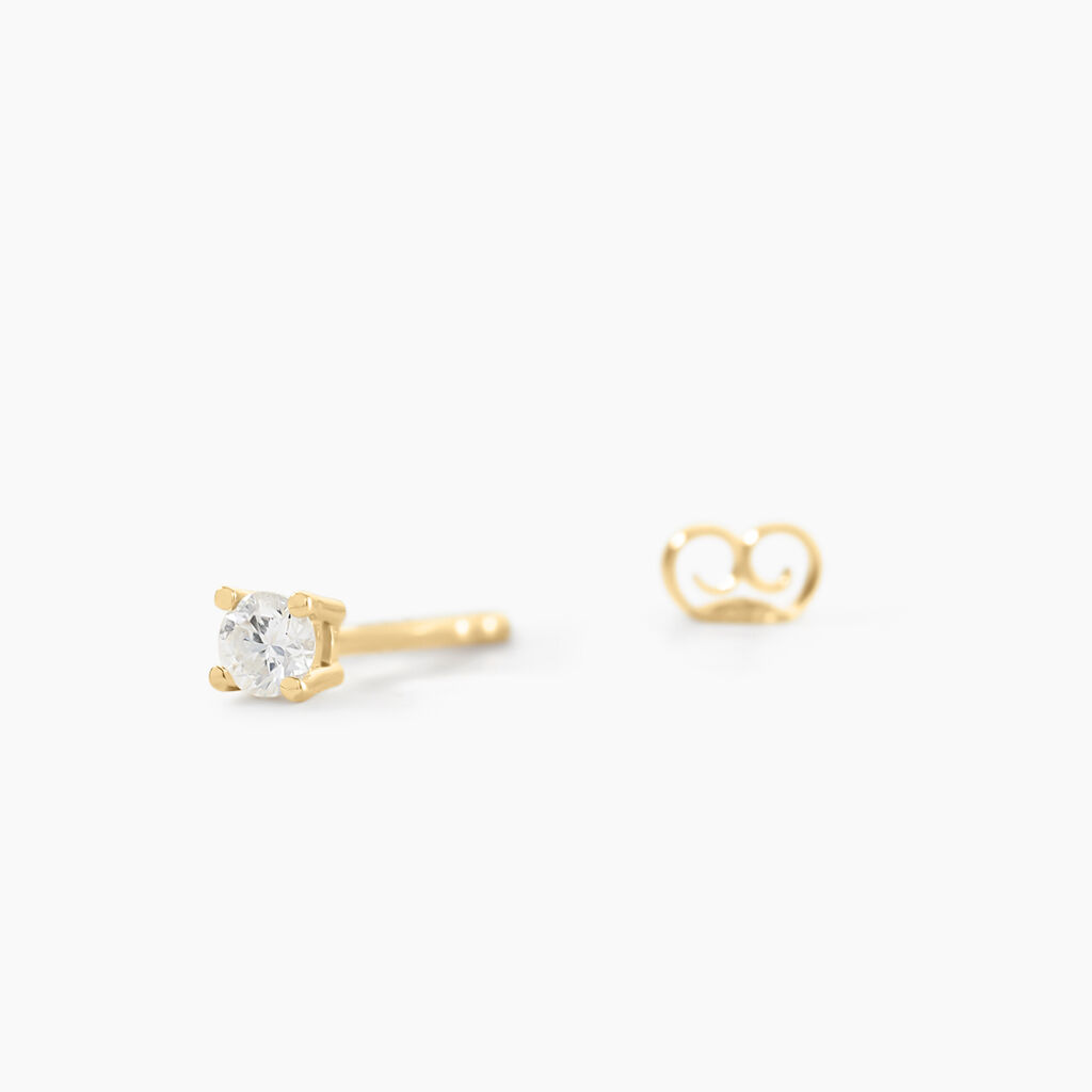 Boucles D'oreilles Puces Aphrodite Or Jaune Diamant - Clous d'oreilles Famille | Histoire d’Or