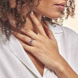 Bague Multicolore Or Blanc Amethyste Et Saphir Et Rhodolite - Bagues avec pierre Femme | Histoire d’Or