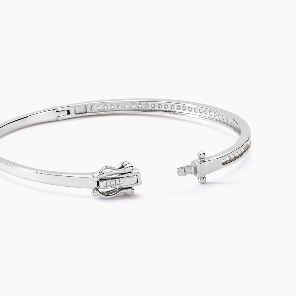 Bracelet Jonc Laurianne Argent Blanc Oxyde De Zirconium - Bracelets joncs Femme | Histoire d&rsquo;Or