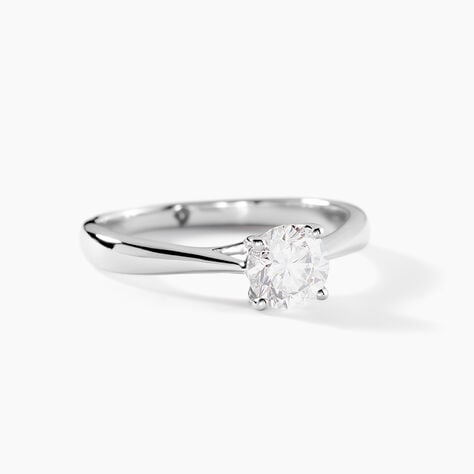 Bague Aphrodite Ld Platine Blanc Diamant Synth&eacute;tique - Bagues solitaires Femme | Histoire d&rsquo;Or