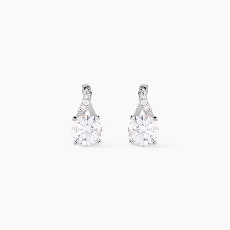 Boucles D'oreilles Pendantes Idylla Argent Blanc Oxyde De Zirconium - Boucles d'oreilles fantaisie Femme | Histoire d&rsquo;Or