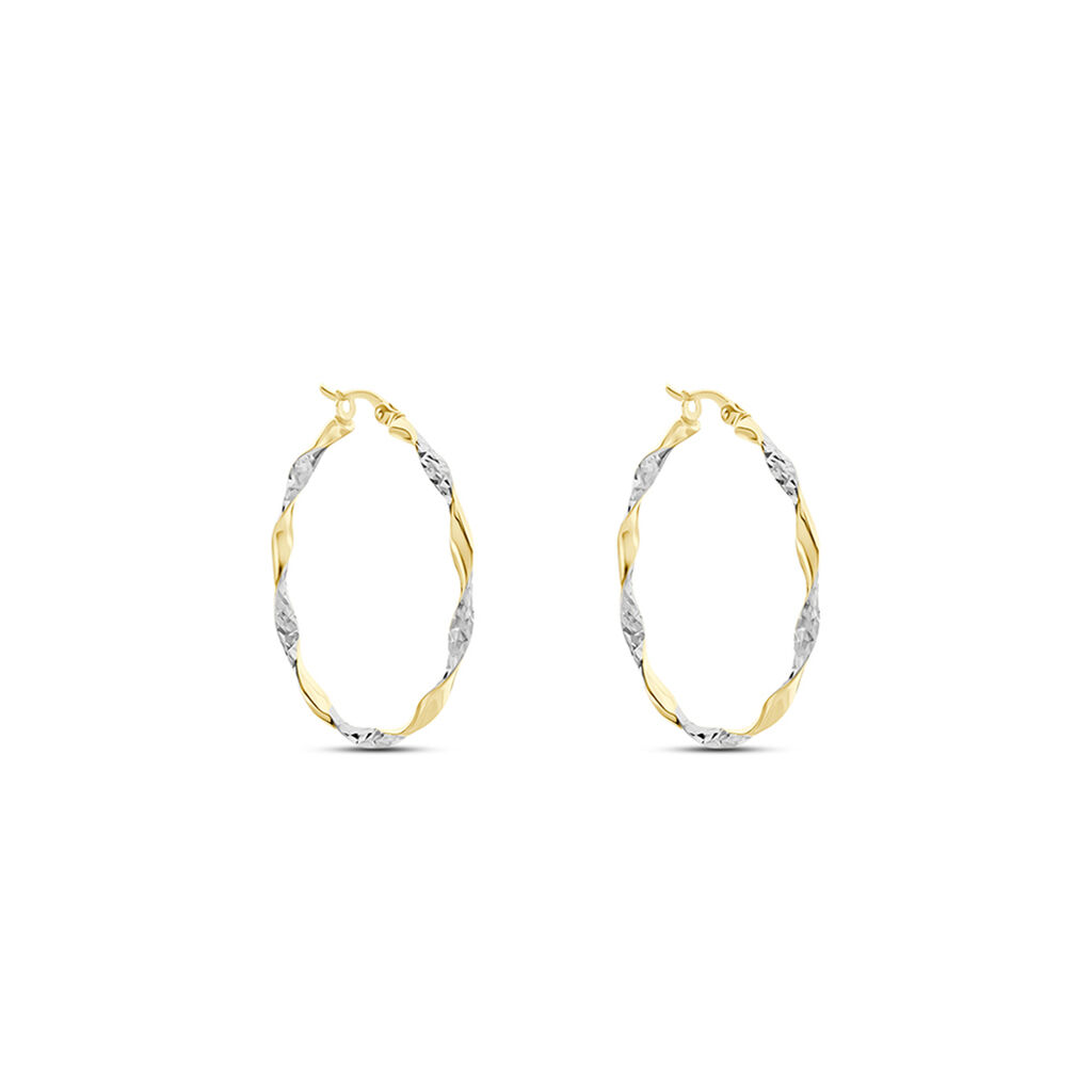 Créoles Eleanie Fil Vrille Or Bicolore - Boucles d'oreilles créoles Femme | Histoire d’Or