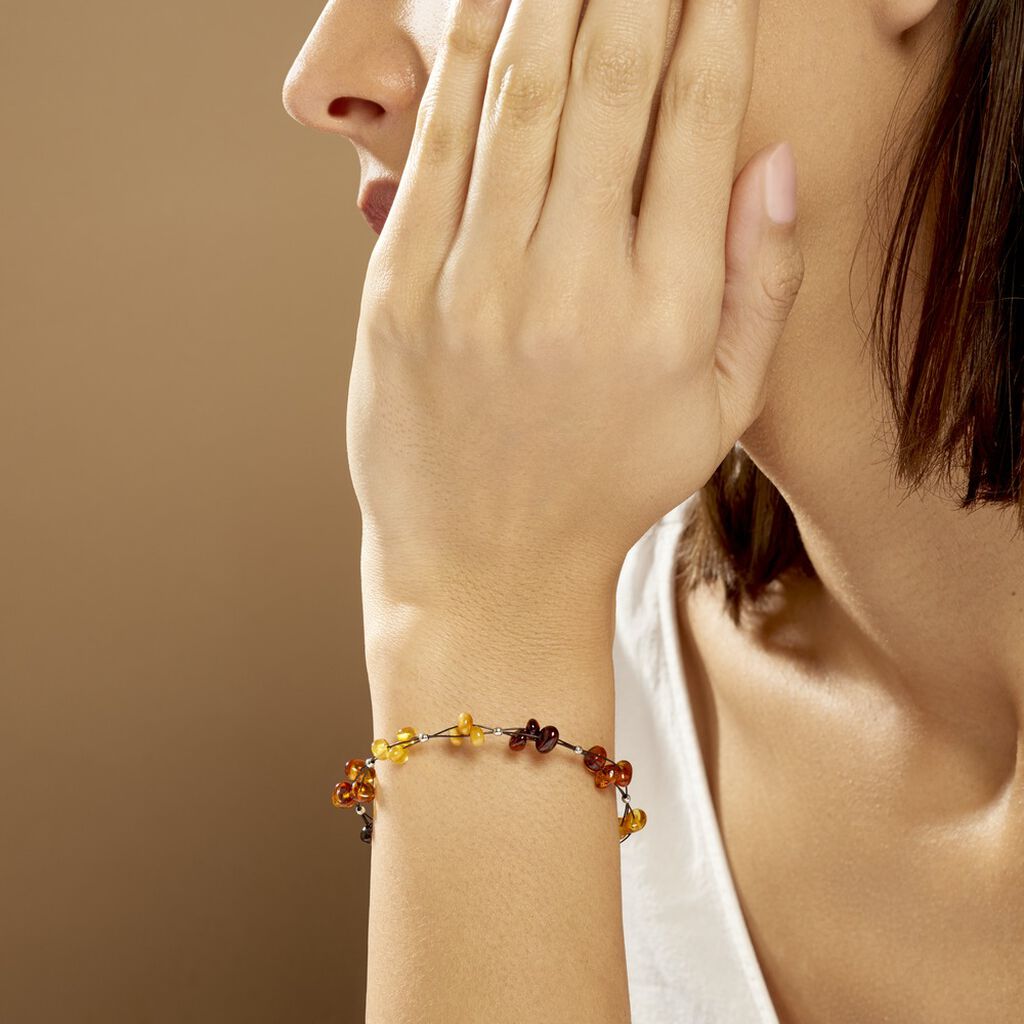 Bracelet Argent Blanc Helier Ambres - Bracelets fantaisie Femme | Histoire d’Or