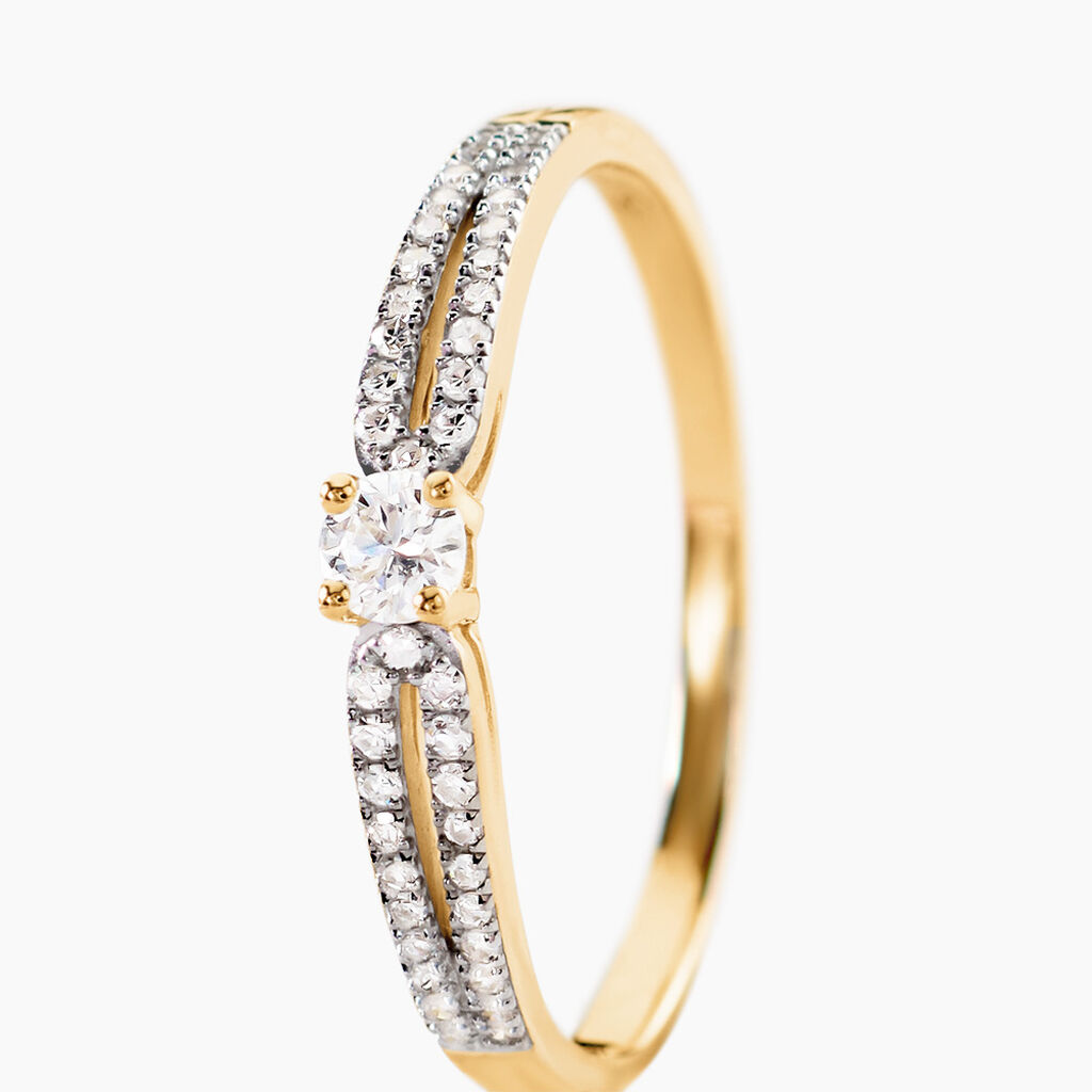 Bague Solitaire Katalina Or Jaune Diamant - Bagues solitaires Femme | Histoire d&rsquo;Or