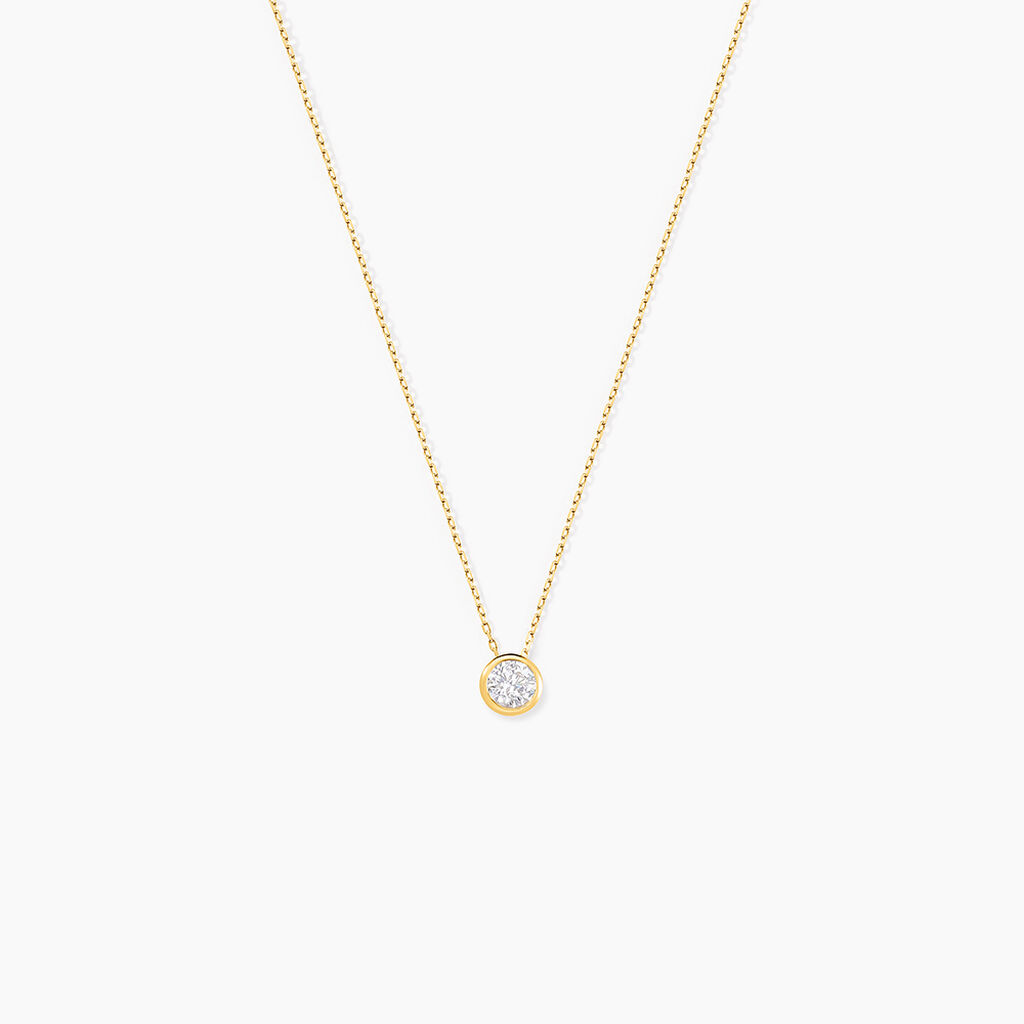 Collier Columbine Or Jaune Oxyde De Zirconium Blanc - Colliers Femme | Histoire d&rsquo;Or