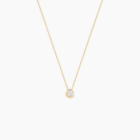 Collier Columbine Or Jaune Oxyde De Zirconium Blanc - Colliers Femme | Histoire d&rsquo;Or