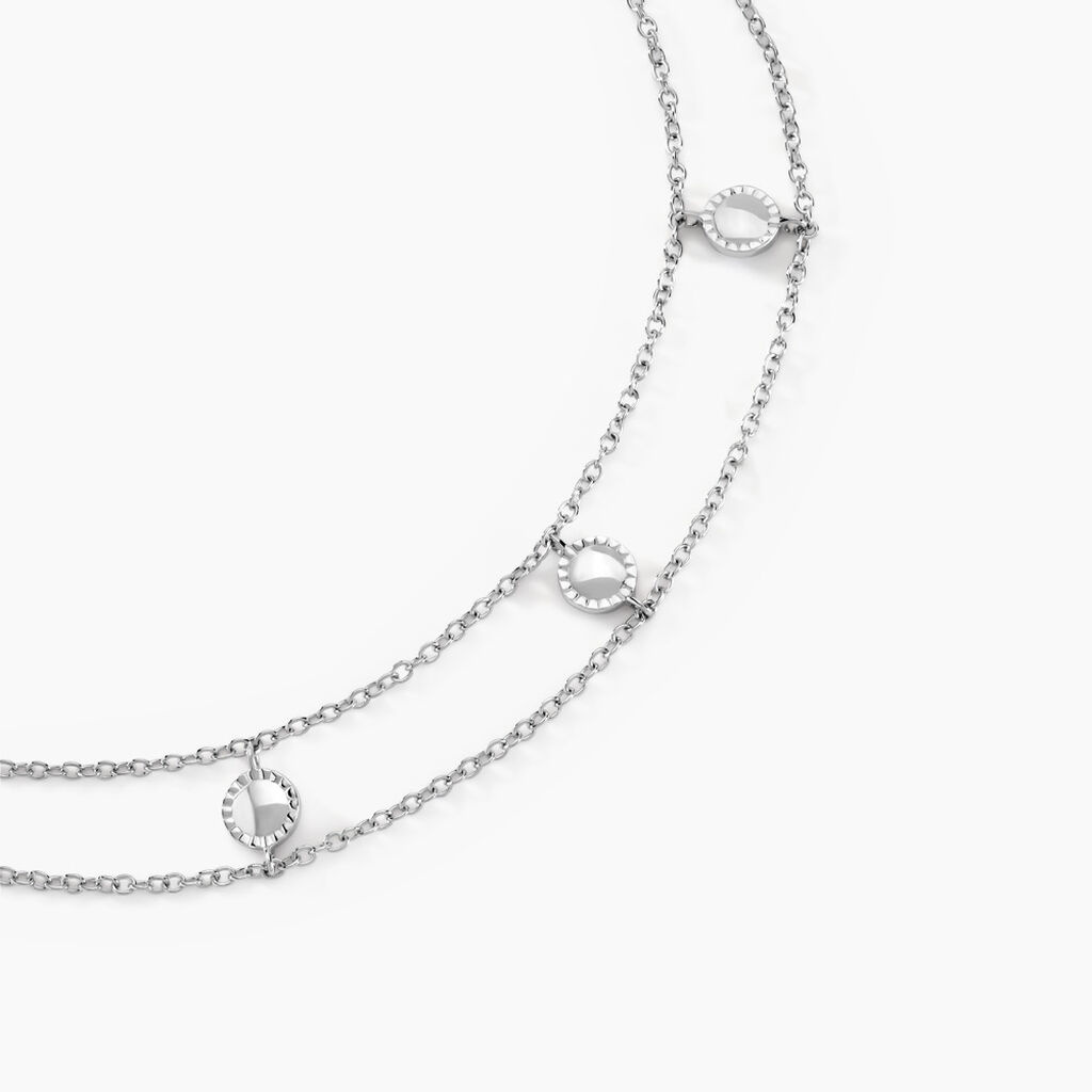 Collier Sixties Argent Blanc - Ras de cou Femme | Histoire d’Or