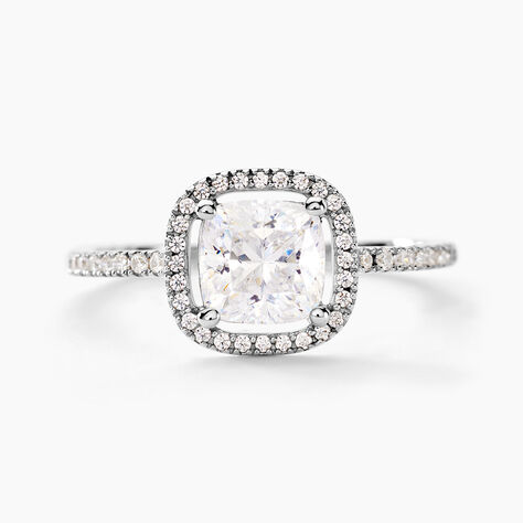 Bague Adrienne Or Blanc Oxyde De Zirconium - Bagues solitaires Femme | Histoire d&rsquo;Or