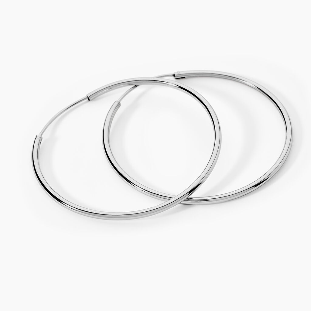 Cr&eacute;oles Argent Blanc Olympia - Boucles d'oreilles cr&eacute;oles Femme | Histoire d&rsquo;Or