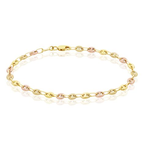 Bracelet Dami Maille Grain De Cafe Or Tricolore - Bracelets cha&icirc;ne Femme | Histoire d&rsquo;Or