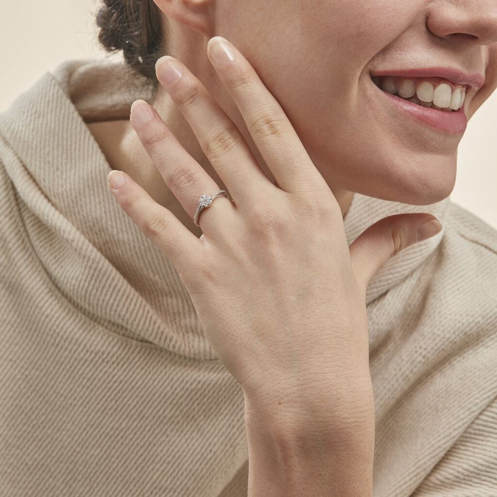 Bague Nusa Or Blanc Diamant - Bagues avec pierre Femme | Histoire d’Or