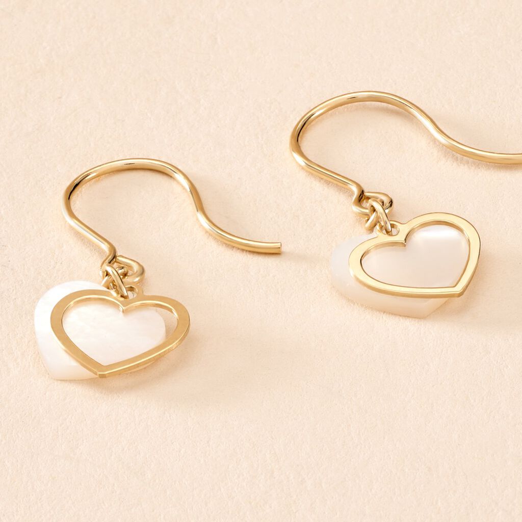 Boucles D'oreilles Pendantes Naïade Or Jaune Nacre - Boucles d'oreilles pendantes Femme | Histoire d’Or