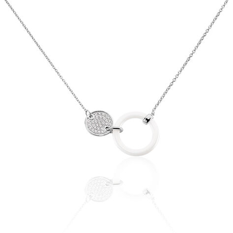 Collier Issara Argent Blanc Céramique Et Oxyde De Zirconium - Colliers fantaisie Femme | Histoire d’Or