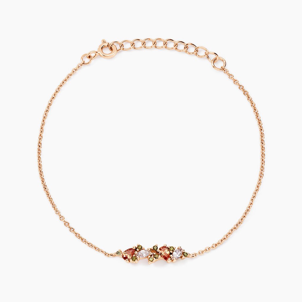 Bracelet Camelia Argent Rose Oxyde De Zirconium - Bracelets Femme | Histoire d’Or