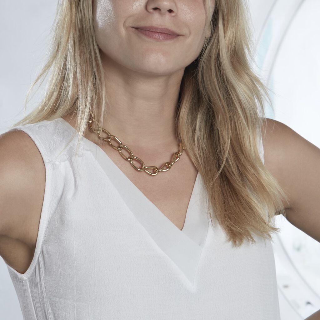 Collier Justinien Acier Doré - Colliers fantaisie Femme | Histoire d’Or