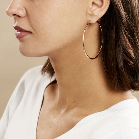 Créoles Ada Lisse Plaqué Or Jaune - Boucles d'oreilles créoles Femme | Histoire d’Or