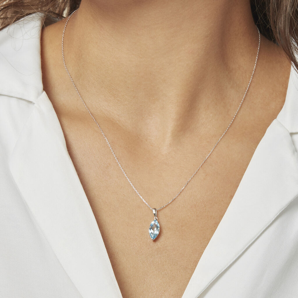 Collier Raquel Or Blanc Topaze - Colliers Femme | Histoire d’Or