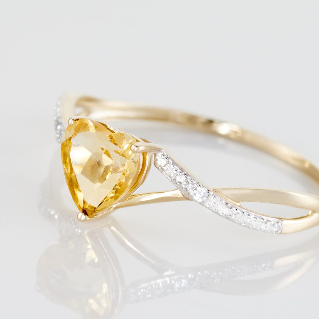Bague Clothilde Or Jaune Citrine Et Oxyde - Bagues solitaires Femme | Histoire d’Or