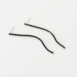 Boucles D'oreilles Pendantes Lou-anne Argent Blanc Oxyde Noir - Boucles d'oreilles fantaisie Femme | Histoire d&rsquo;Or