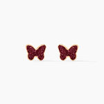 Boucles D'oreilles Puces Solena Papillon Or Jaune - Clous d'oreilles Enfant | Histoire d&rsquo;Or