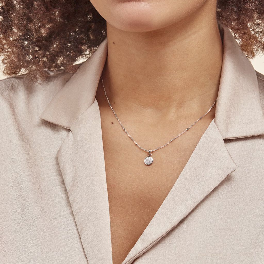 Collier Pascalin Argent Blanc Oxyde De Zirconium - Colliers fantaisie Femme | Histoire d’Or