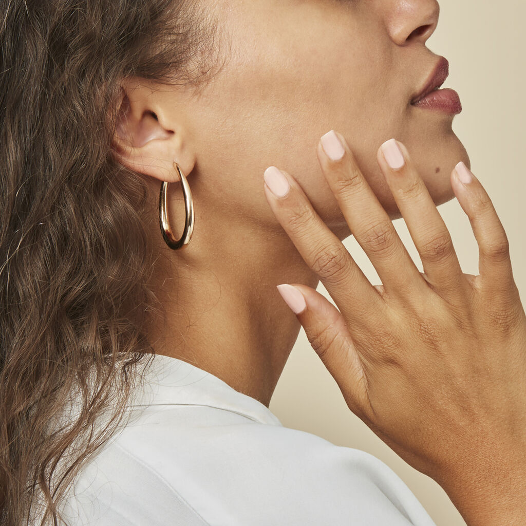 Créoles Olivia Ovale Plaqué Or Jaune - Boucles d'oreilles créoles Femme | Histoire d’Or