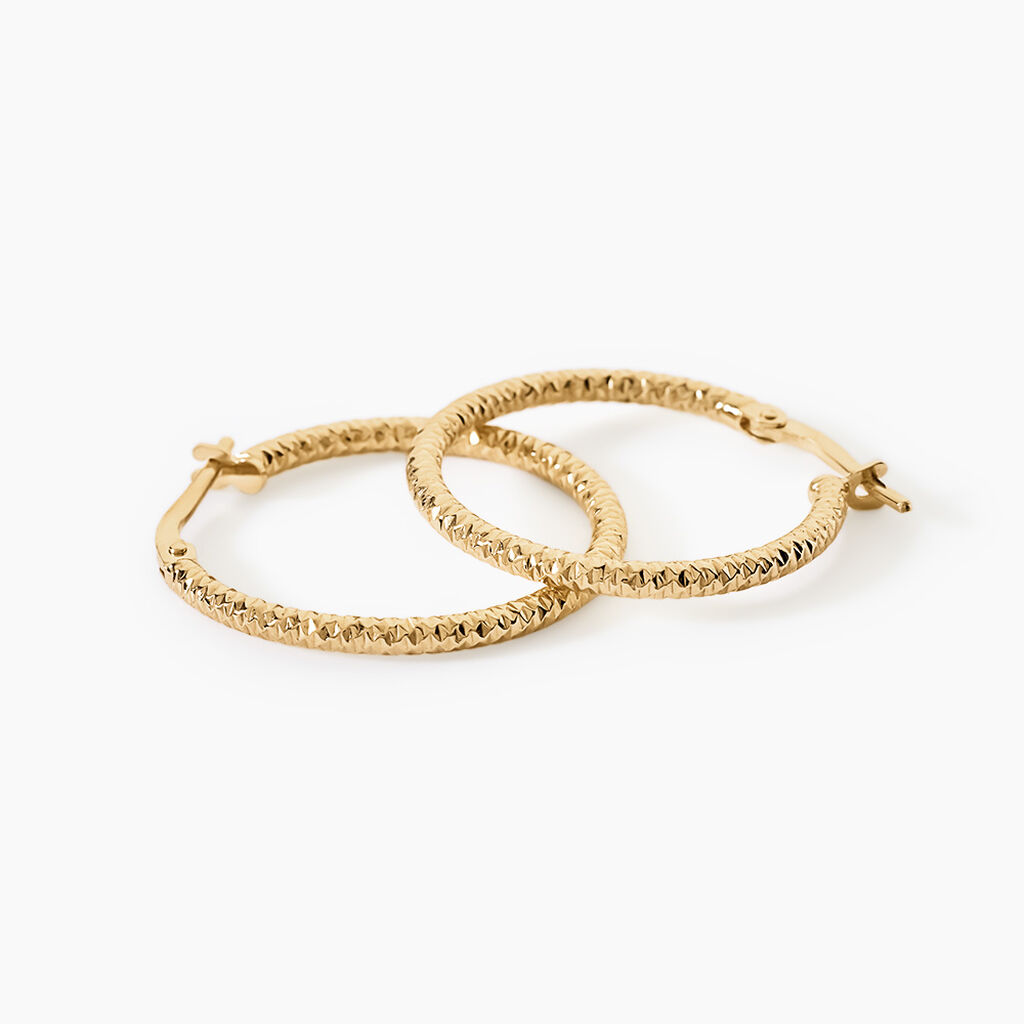 Cr&eacute;oles Cayla Argent Dor&eacute; A L'Or 750/1000 - Boucles d'oreilles cr&eacute;oles Femme | Histoire d&rsquo;Or