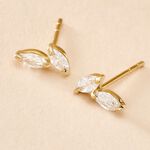 Boucles D'oreilles Puces Mix And Match Or Jaune Oxyde De Zirconium - Clous d'oreilles Femme | Histoire d&rsquo;Or