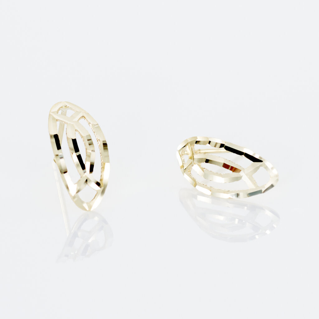 Boucles D'oreilles Puces Elodile Ovale Or Jaune - Clous d'oreilles Femme | Histoire d&rsquo;Or
