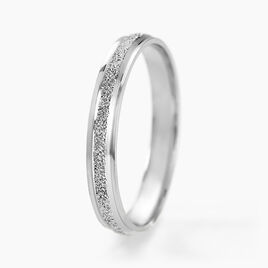 Alliance Caroline Sablee Ruban Plat Or Blanc - Alliances Femme | Histoire d’Or