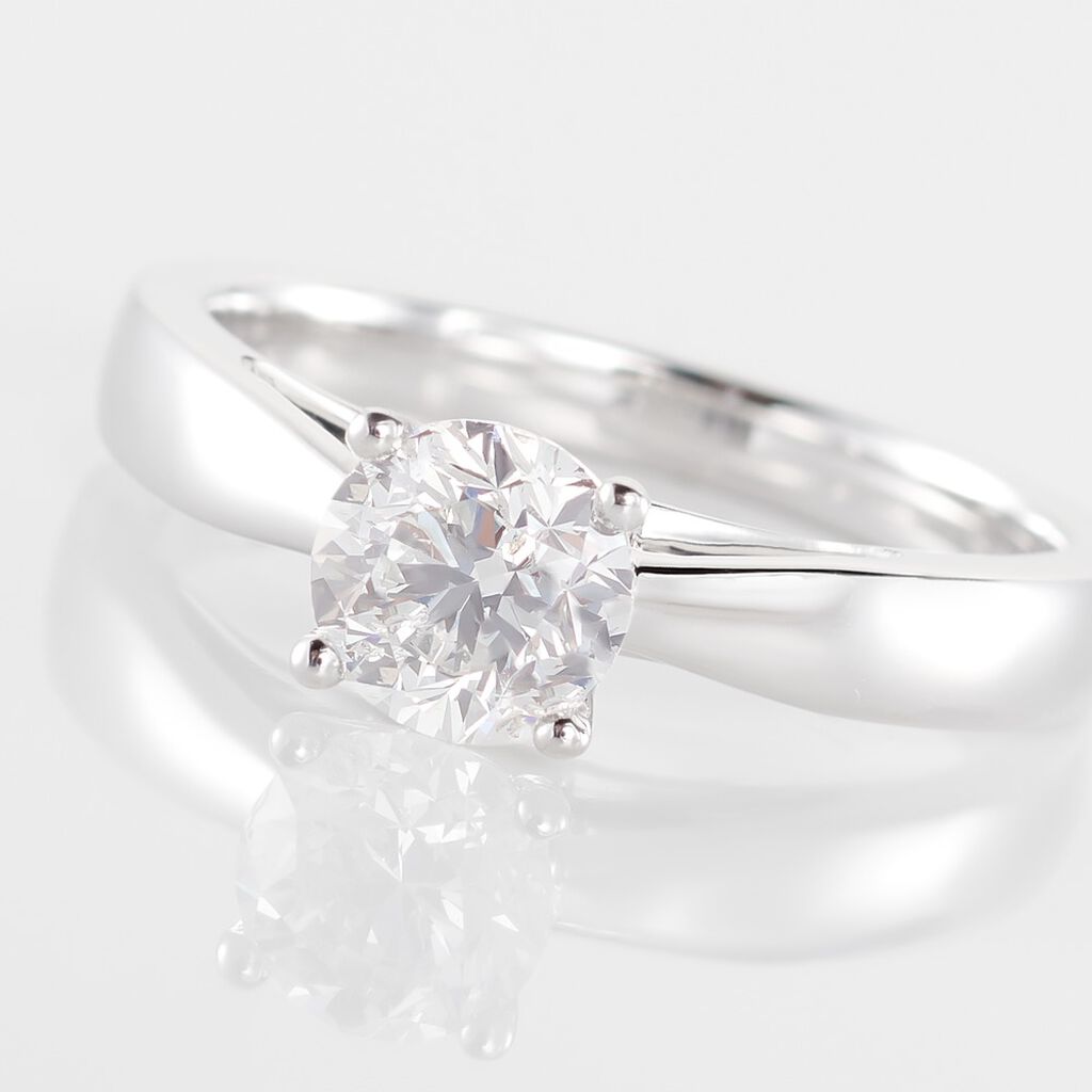 Bague Solitaire Iris Or Blanc Diamant - Bagues solitaires Femme | Histoire d’Or
