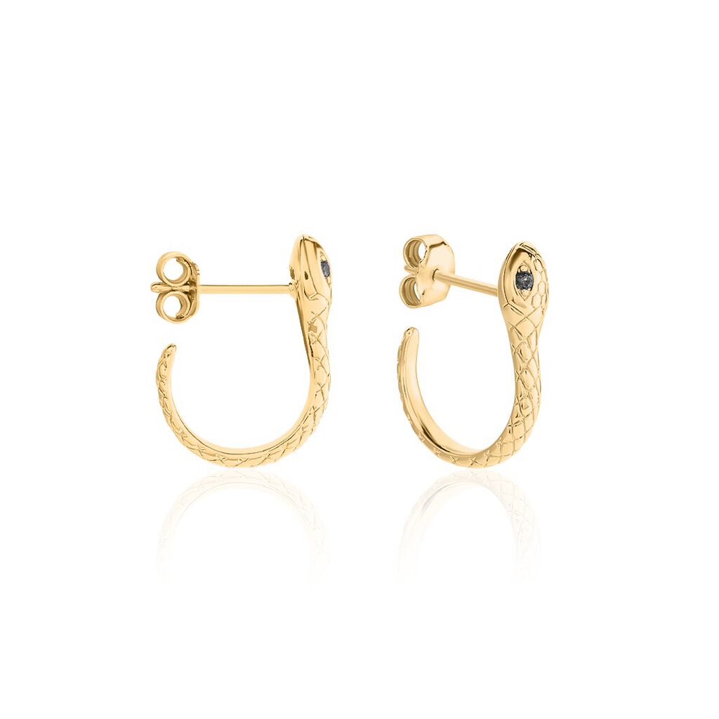 Créoles Yasha Plaqué Or Jaune Spinelle - Boucles d'oreilles créoles Femme | Histoire d’Or