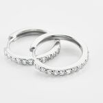 Cr&eacute;oles Classique Argent Blanc Jussi Oxyde De Zirconium - Boucles d'oreilles cr&eacute;oles Femme | Histoire d&rsquo;Or