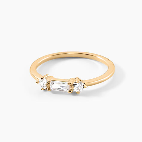 Bague Estela Plaque Or Jaune Oxyde De Zirconium - Bagues avec pierre Femme | Histoire d’Or
