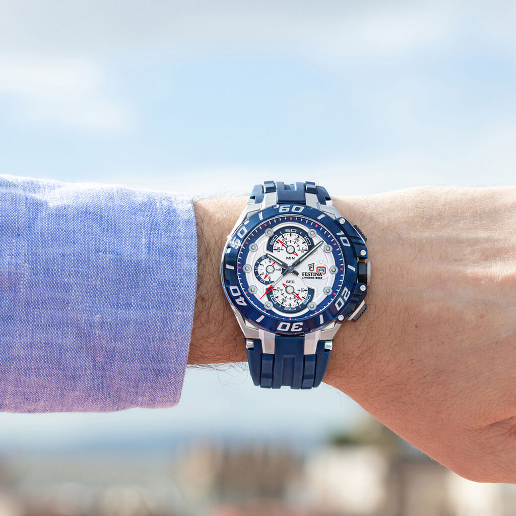 Montre Festina Chrono Bike 6 Blanc - F&ecirc;te des p&egrave;res Homme | Histoire d&rsquo;Or