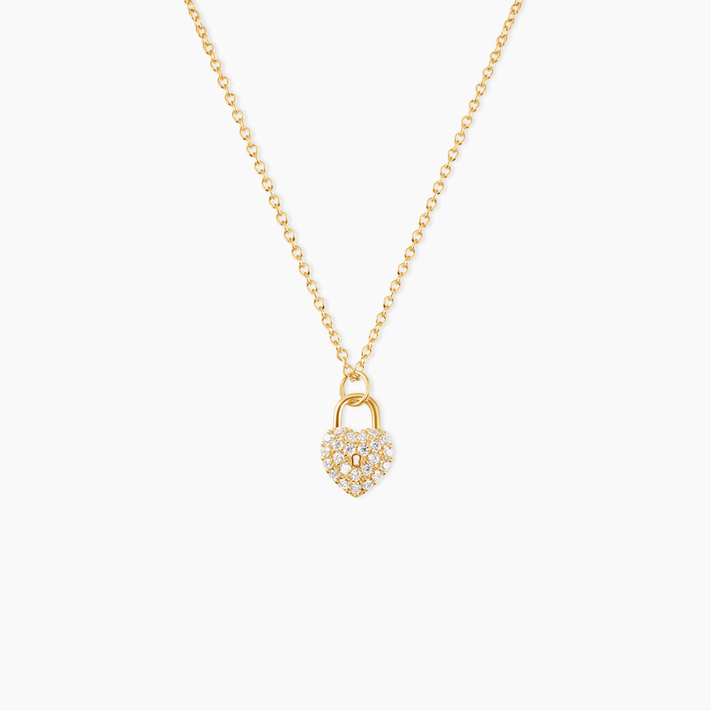 Collier Lucrezio Argent Dor&eacute; A L'Or 750/1000 Oxyde De Zirconium - F&ecirc;te des m&egrave;res Femme | Histoire d&rsquo;Or