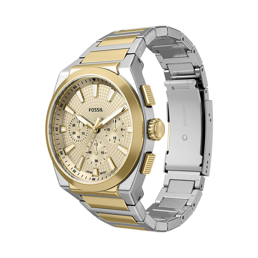 Montre Fossil Everett Chrono Dor&eacute; - F&ecirc;te des p&egrave;res Homme | Histoire d&rsquo;Or