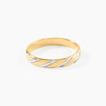 Alliance Strie Fantaisie Demi Jonc Classique Or Bicolore - Alliances Unisex | Histoire d&rsquo;Or