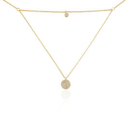Collier Plaqué Or Jaune Dev Oxyde De Zirconium - Colliers doubles et triples chaînes Femme | Histoire d’Or