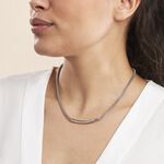 Collier Amadeo Maille Popcorn Acier Blanc - Colliers fantaisie Femme | Histoire d&rsquo;Or