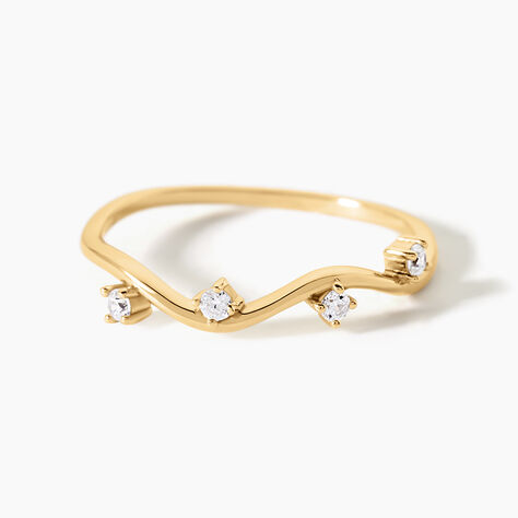Bracelet Prescilla Argent Dor&eacute; A L'Or 750/1000 Oxyde De Zirconium - Bagues avec pierre Femme | Histoire d&rsquo;Or