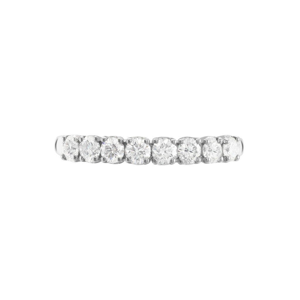 Demi Alliance Eloise Platine Blanc Diamant - Alliances Femme | Histoire d’Or