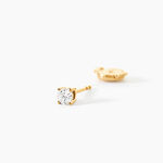 Boucles D'oreilles Puces One Or Jaune Diamants - Clous d'oreilles Femme | Histoire d&rsquo;Or