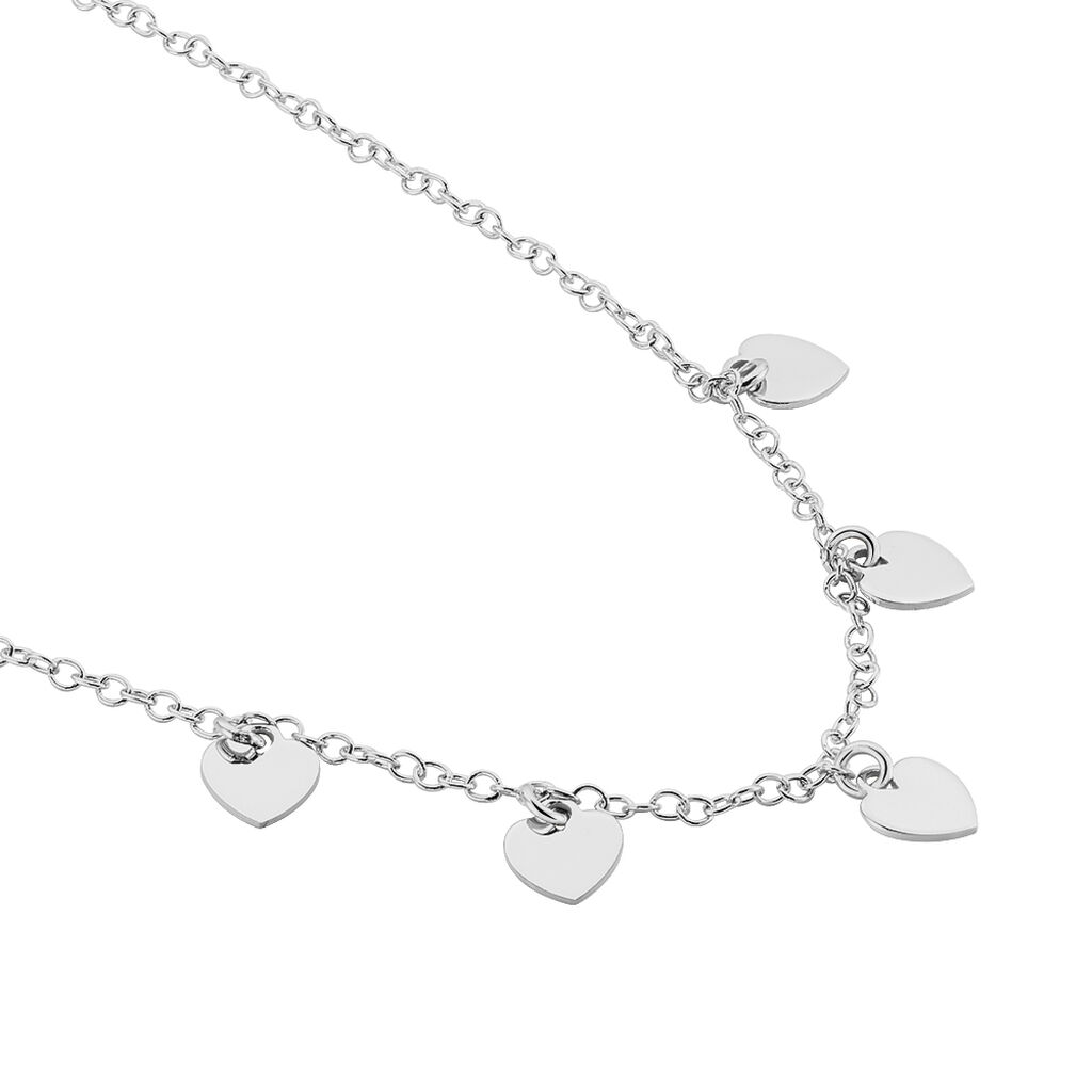 Collier Maryline Argent Blanc - Colliers Coeur Femme | Histoire d’Or